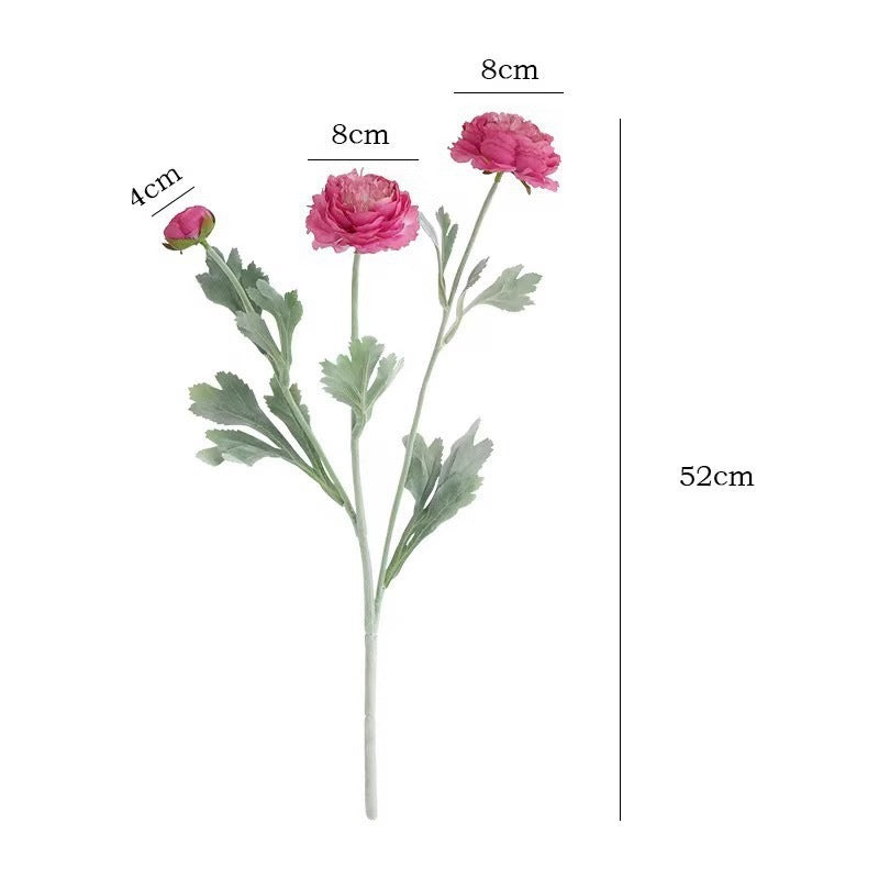 Artificial Peony & Ranunculus Bouquet, White Green / Pink Purple / Rose Red / Light Pink, 10 Stems Silk Faux Flowers for Wedding Centerpieces, Farmhouse Home Table Vase Decor, Vase Not Included