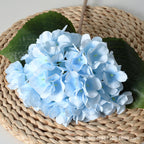 Artificial Hydrangea Single Stem with Leaves, Silk Fake Flowers, Vase Arrangement for Home Decor, Wedding & Party Floral Decoration Product Introduction