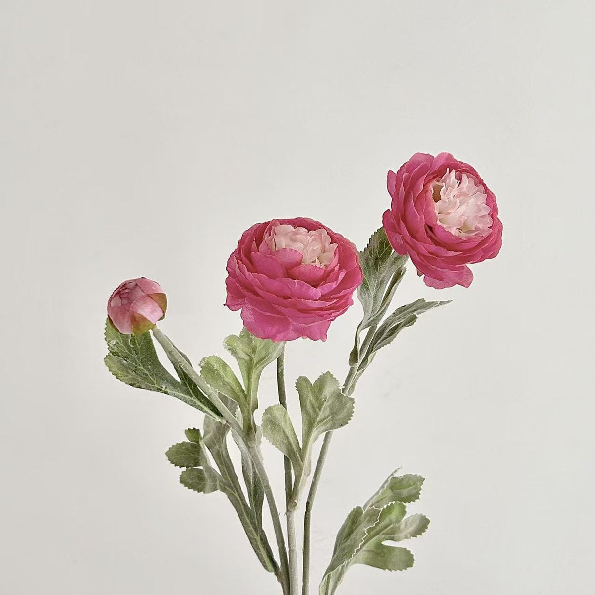 Artificial Peony & Ranunculus Bouquet, White Green / Pink Purple / Rose Red / Light Pink, 10 Stems Silk Faux Flowers for Wedding Centerpieces, Farmhouse Home Table Vase Decor, Vase Not Included