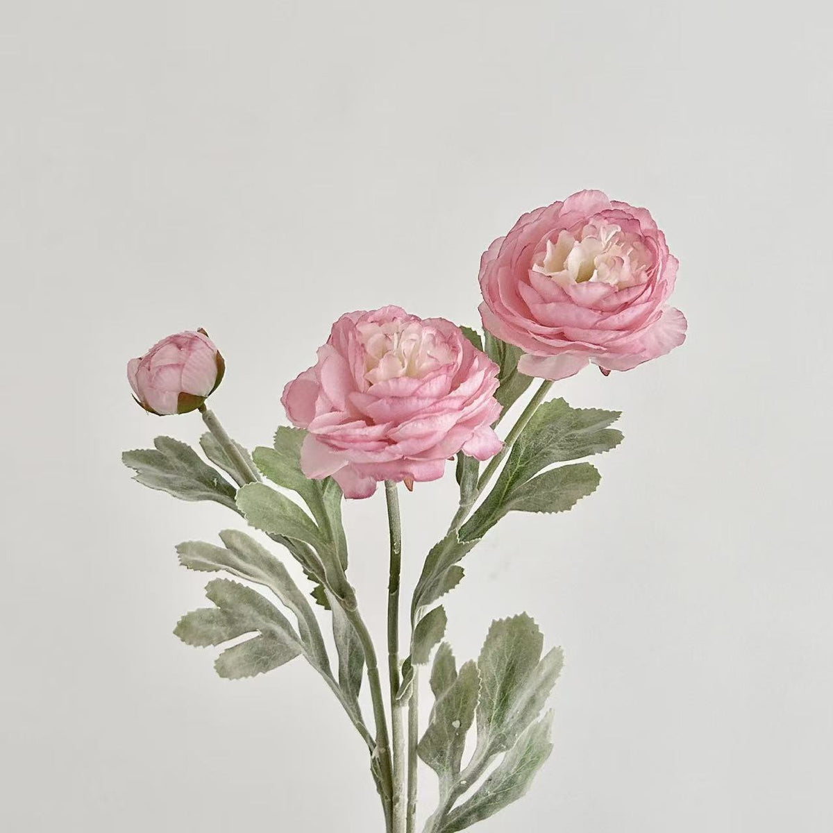 Artificial Peony & Ranunculus Bouquet, White Green / Pink Purple / Rose Red / Light Pink, 10 Stems Silk Faux Flowers for Wedding Centerpieces, Farmhouse Home Table Vase Decor, Vase Not Included