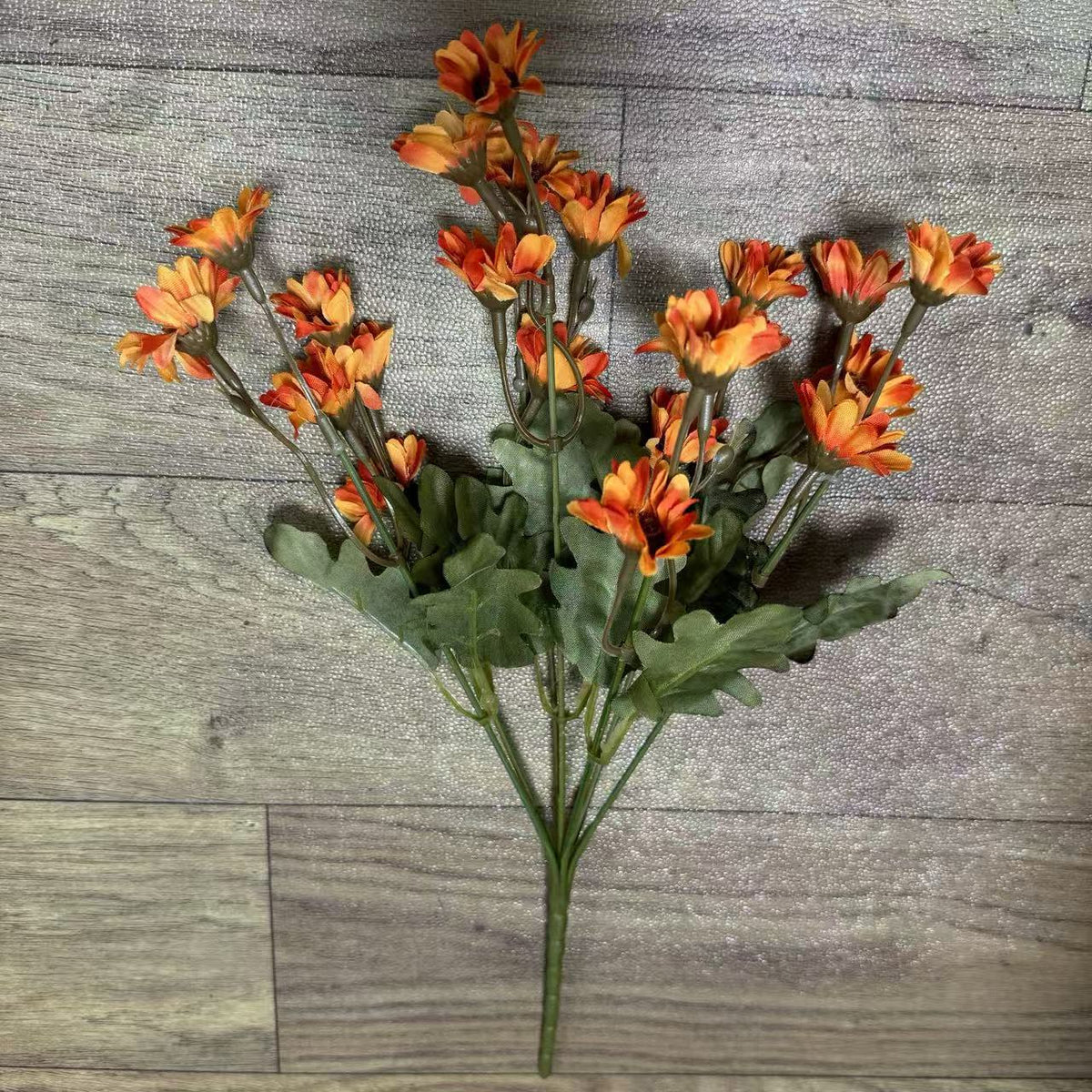 Artificial Fall Chrysanthemum Bouquet, 11.8 Inch Faux Autumn Daisy Silk Flower Bush for Thanksgiving Halloween Home Porch Decor