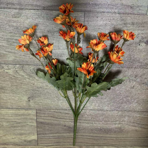 Artificial Fall Chrysanthemum Bouquet, 11.8 Inch Faux Autumn Daisy Silk Flower Bush for Thanksgiving Halloween Home Porch Decor