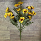 Artificial Fall Chrysanthemum Bouquet, 11.8 Inch Faux Autumn Daisy Silk Flower Bush for Thanksgiving Halloween Home Porch Decor