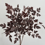 Faux Cimicifuga Spray Stem, Dark Burgundy Artificial Leaf Branch for Wedding, Table Centerpiece & Aesthetic Home Decor