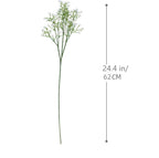 Artificial Baby's Breath Gypsophila Stem, Real Touch Plastic White Faux Flowers for Wedding Bouquet, Home Table Floral Decor, 24.4" Tall