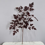 Faux Cimicifuga Spray Stem, Dark Burgundy Artificial Leaf Branch for Wedding, Table Centerpiece & Aesthetic Home Decor