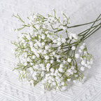 Artificial Baby's Breath Gypsophila Stem, Real Touch Plastic White Faux Flowers for Wedding Bouquet, Home Table Floral Decor, 24.4" Tall