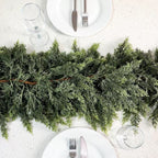 Christmas Artificial Cypress Garland, Waterproof Faux Cedar Greenery Garland for Holiday Home Decoration