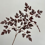 Faux Cimicifuga Spray Stem, Dark Burgundy Artificial Leaf Branch for Wedding, Table Centerpiece & Aesthetic Home Decor