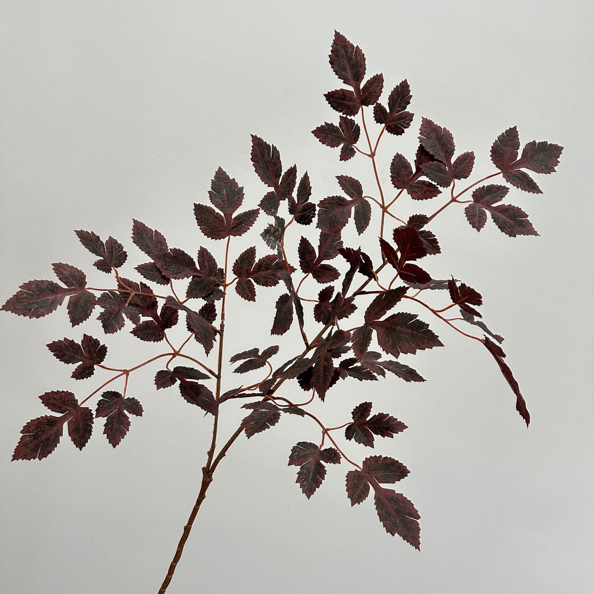 Faux Cimicifuga Spray Stem, Dark Burgundy Artificial Leaf Branch for Wedding, Table Centerpiece & Aesthetic Home Decor