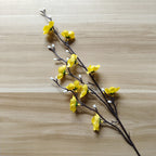 Artificial Plum Blossom Flowers 21.3" Long Stem Fake Wintersweet Silk Faux Flowers for Home Wedding Party Garden Decor, White/Red/Yellow (Vase Not Included)