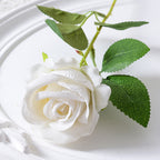 Artificial Velvet Rose Stem, 51cm Realistic Faux Rose with Bendable Wire Stem for Wedding Bouquet & Home Vase Decor
