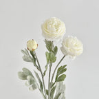Artificial Peony & Ranunculus Bouquet, White Green / Pink Purple / Rose Red / Light Pink, 10 Stems Silk Faux Flowers for Wedding Centerpieces, Farmhouse Home Table Vase Decor, Vase Not Included